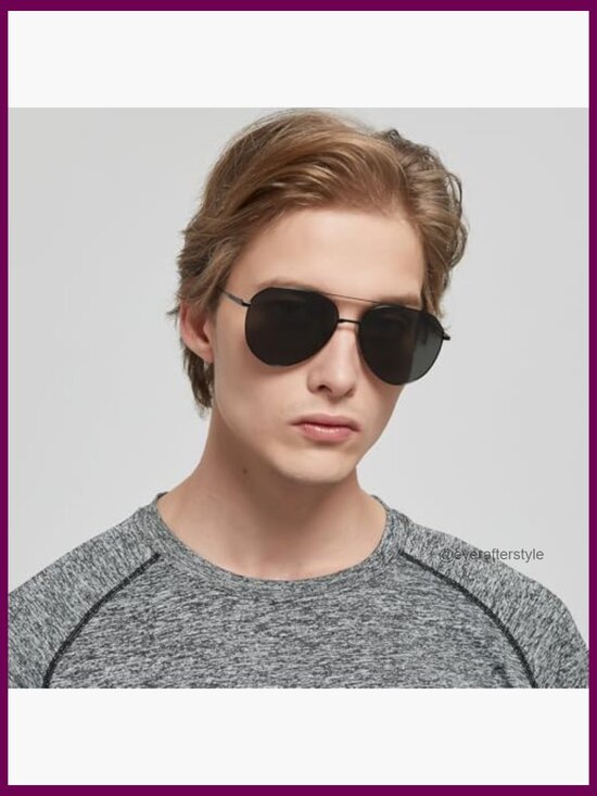 Oversized Aviator Sunglasses Alloy Steel Frame UV400 Protection main image 6